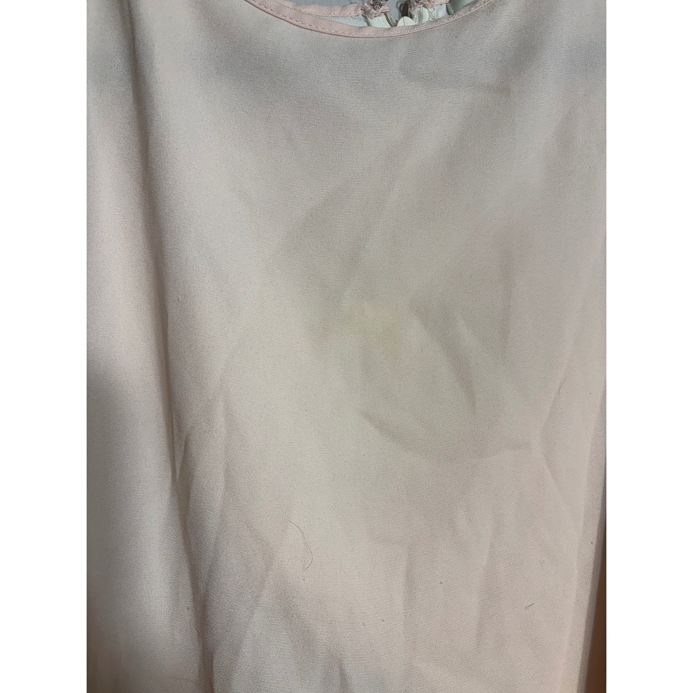 Saint Tropez West Womens Blush Pink Layered Sleeveless Blouse Split Back Size M - Picture 3 of 4